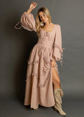 Women Long Sleeved Boho Dress