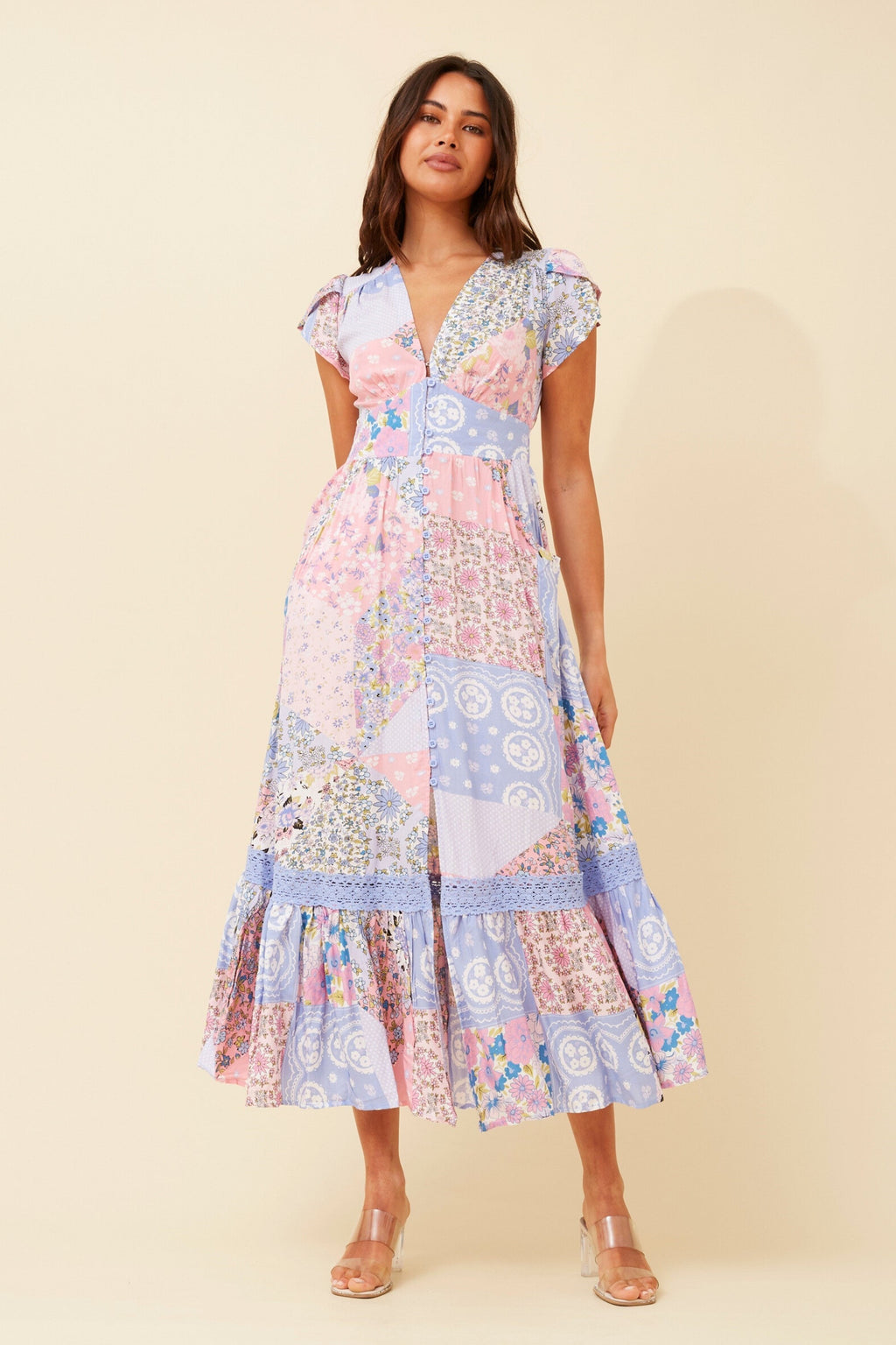 Women Boho short Sleeved Maxi Dress