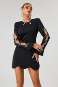 Women Sexy Bandage Mini Dress Black
